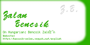 zalan bencsik business card